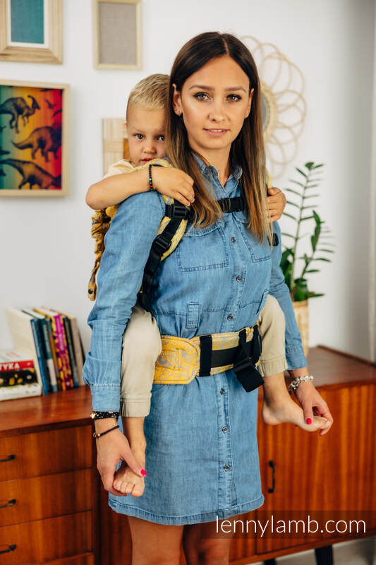 Nosidełko LennyPreschool  z tkaniny żakardowej 95% bawełna, 5% przędza metalizowana, rozmiar preschool - HARVEST - FIELDS OF GOLD #babywearing