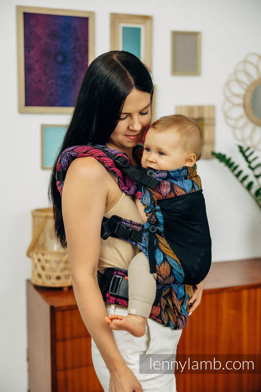 Porte-bébé en maille LennyUpGrade, taille standard, jacquard (75% coton, 25% polyester) - TANGLED - BEHIND THE SUN #babywearing