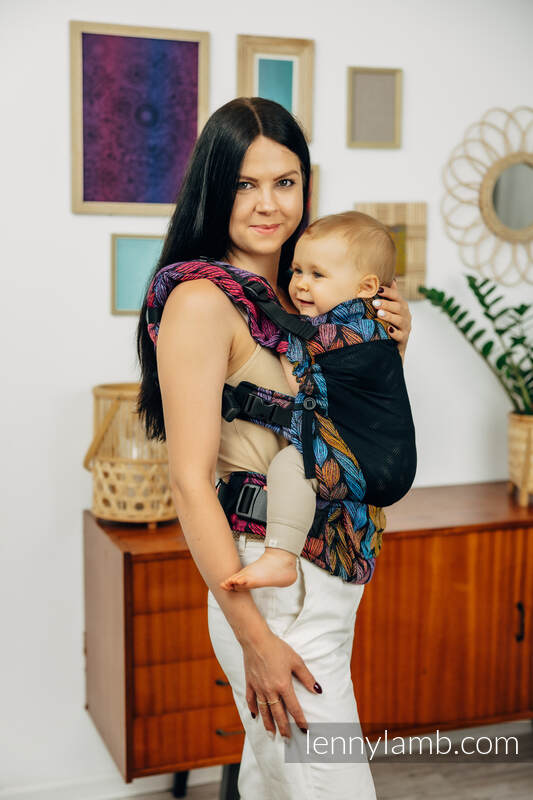 Porte-bébé en maille LennyUpGrade, taille standard, jacquard (75% coton, 25% polyester) - TANGLED - BEHIND THE SUN #babywearing