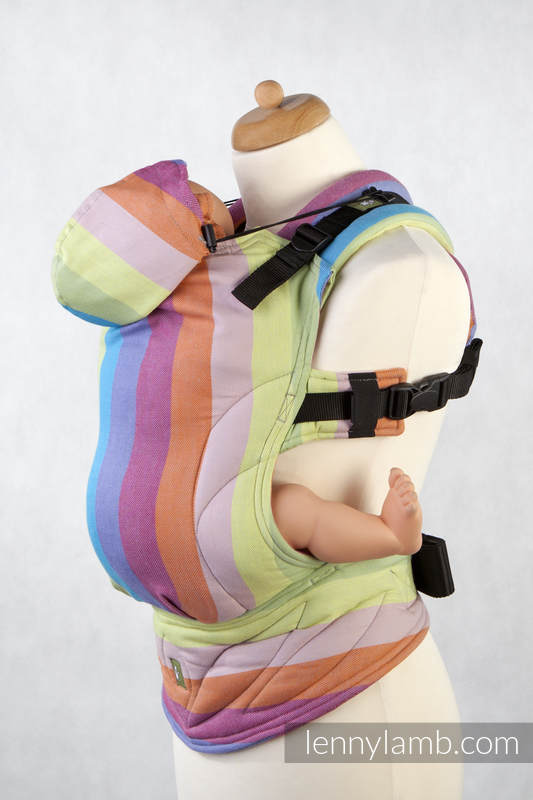 Ergonomic Carrier, Baby Size, broken-twill weave 100% cotton - CORAL REEF - Second Generation. #babywearing