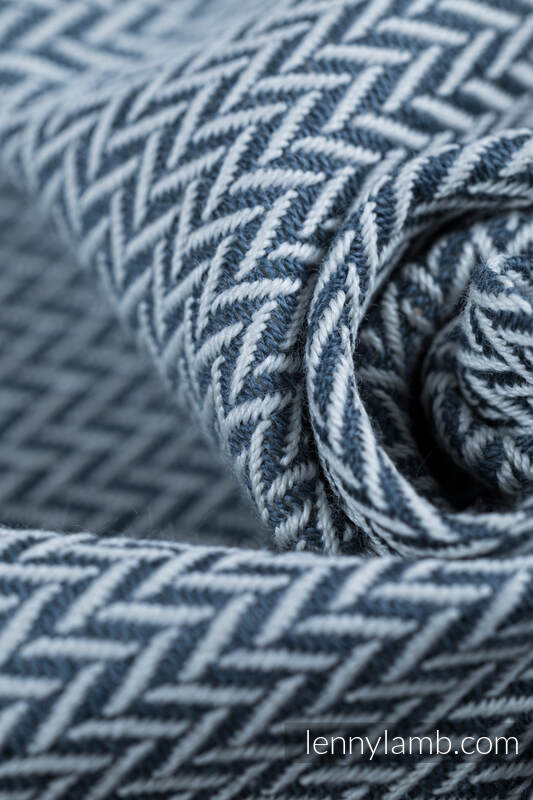 Fular Línea Básica, tejido Herringbone (100% algodón) - LITTLE HERRINGBONE GRIS - talla L #babywearing
