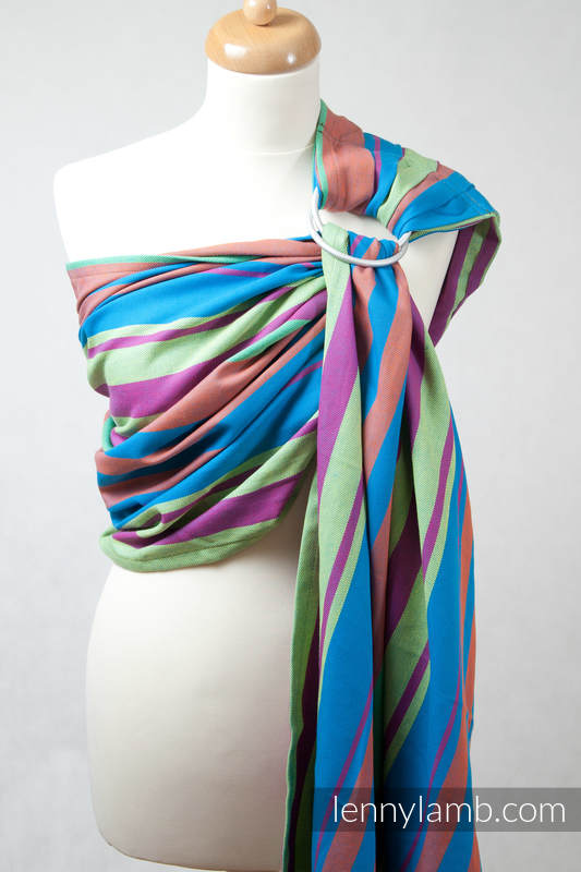 Ring Sling - 100% Cotton - Broken Twill Weave - with gathered shoulder - Zumba Blue #babywearing