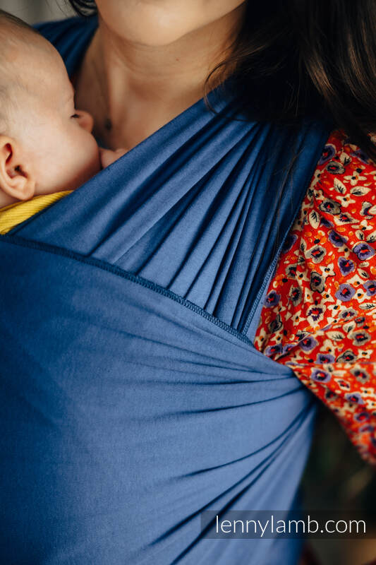 Chusta do noszenia dzieci, elastyczna - Lapis Lazuli - rozmiar standardowy 5.0 m (drugi gatunek) #babywearing