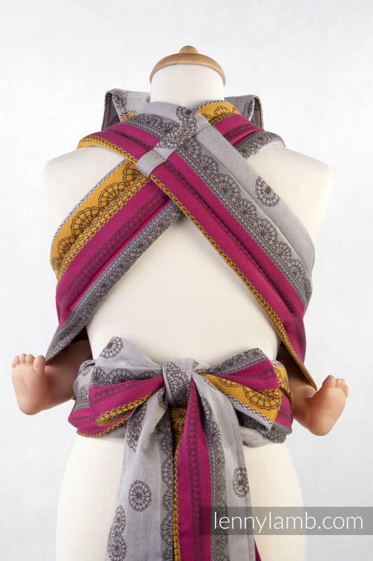 MEI-TAI carrier Toddler, jacquard weave - 100% cotton - with hood, Coffee Lace #babywearing