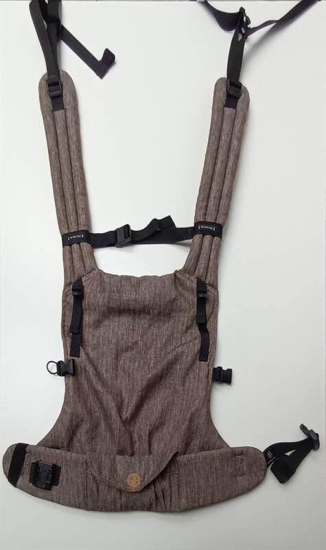 LennyLight Carrier, Standard Size, chevron weave, 100% linen - WAVE - UMBER REVERSE #babywearing