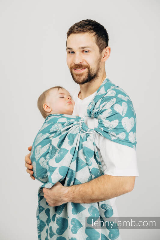 Żakardowa chusta kółkowa do noszenia dzieci, (100% bawełna), ramię bez zakładek - LOVKA PETITE - BOUNDLESS  - standard 1.8m #babywearing