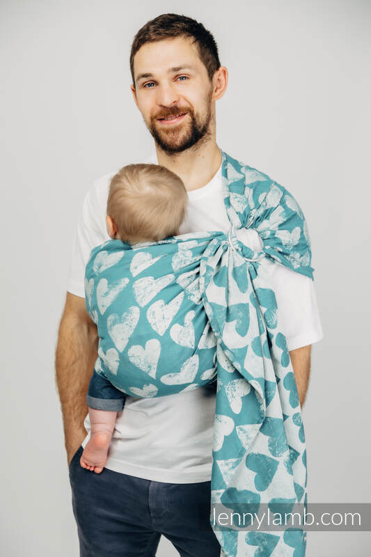 Żakardowa chusta kółkowa do noszenia dzieci, (100% bawełna), ramię bez zakładek - LOVKA PETITE - BOUNDLESS  - standard 1.8m #babywearing