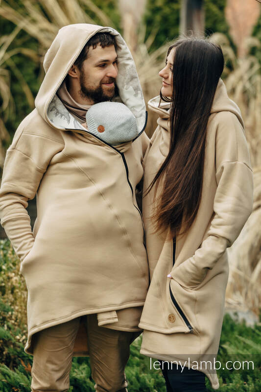 Asymetryczna Bluza - Beżowa z Park Jurajski - Ice Desert - rozmiar L #babywearing