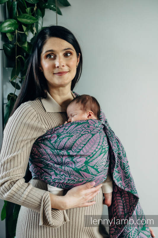Żakardowa chusta kółkowa do noszenia dzieci, (100% bawełna), ramię bez zakładek - WOLNY DUCH - SASSY - standard 1.8m #babywearing