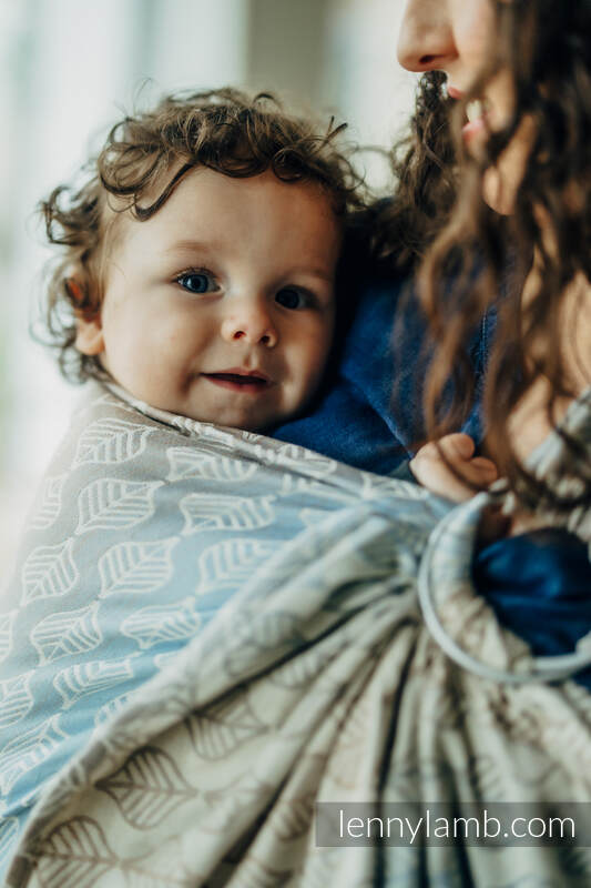 Żakardowa chusta kółkowa do noszenia dzieci, (100% bawełna), ramię bez zakładek - PŁATKI - RESTFUL - standard 1.8m #babywearing
