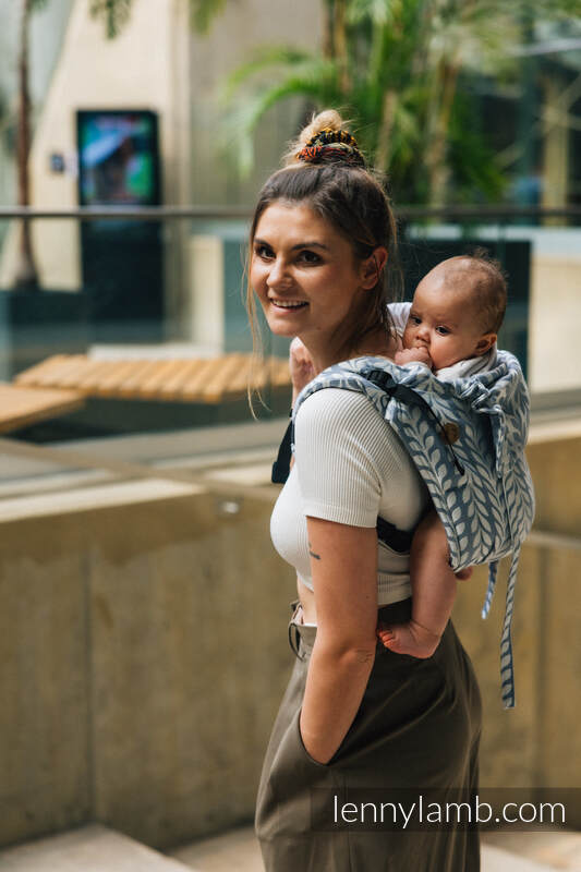 Lenny Buckle Onbuhimo baby carrier, standard size, jacquard weave (100% bamboo viscose) - CATKIN - WILLOW #babywearing