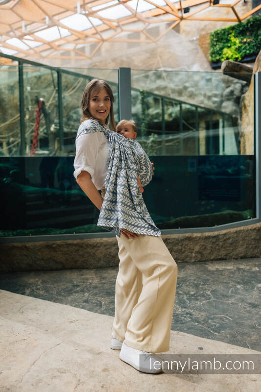 Żakardowa chusta kółkowa do noszenia dzieci, 100% wiskoza bambusowa, ramię bez zakładek - CATKIN - WILLOW - standard 1.8m #babywearing