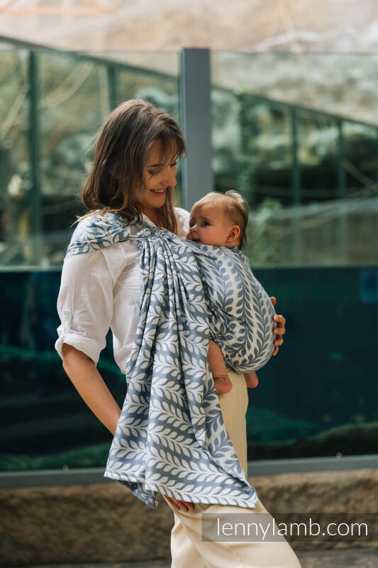 Ringsling, Jacquard Weave (100% bamboo viscose), with gathered shoulder - CATKIN - WILLOW - standard 1.8m #babywearing