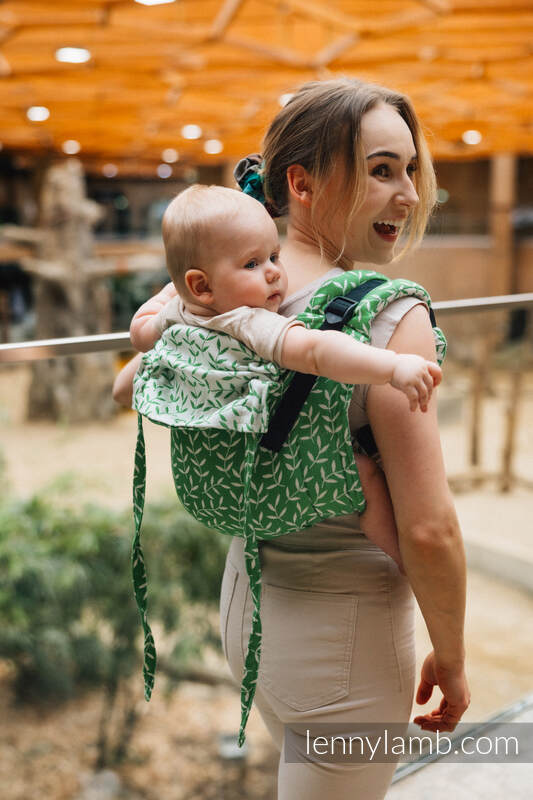 Nosidło Klamrowe ONBUHIMO  z tkaniny żakardowej, (54% bawełna, 46% TENCEL), rozmiar standard - ZACZAROWANY ZAKĄTEK - EVERGREEN #babywearing