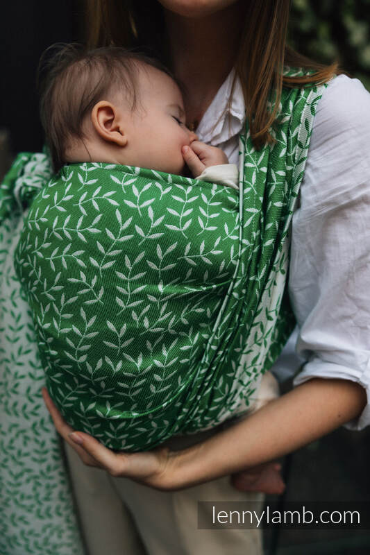 Baby Wrap, Jacquard Weave (54% cotton, 46% TENCEL) - ENCHANTED NOOK - EVERGREEN - size XS #babywearing