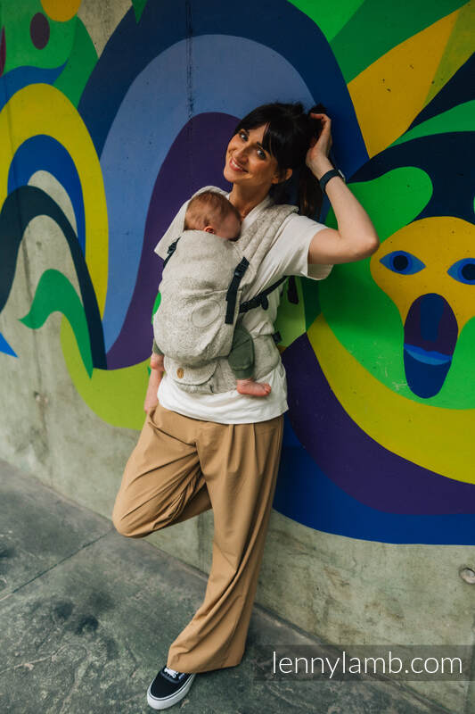 Mochila LennyLight, talla estándar, tejido jaquard (55% algodón, 45% lino) - conversión de fular WILD WINE - PATH #babywearing