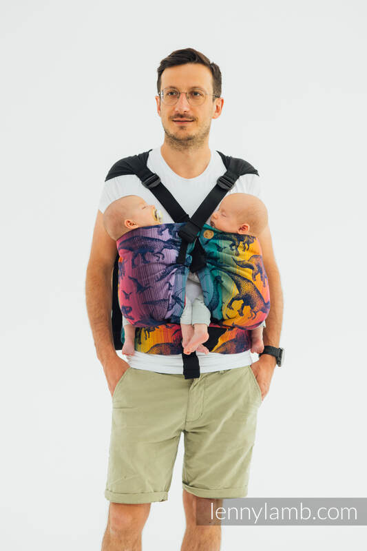 LennyTwin Tragehilfe, Größe Standard, Jacquardwebung, 100% Baumwolle - JURASSIC PARK - NEW ERA #babywearing