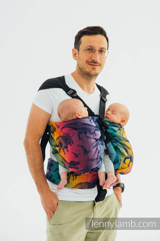 LennyTwin Tragehilfe, Größe Standard, Jacquardwebung, 100% Baumwolle - JURASSIC PARK - NEW ERA #babywearing