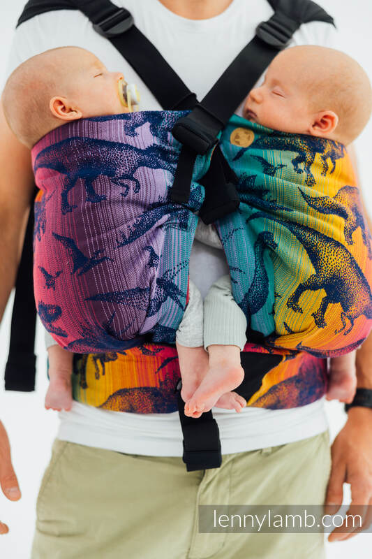 LennyTwin Tragehilfe, Größe Standard, Jacquardwebung, 100% Baumwolle - JURASSIC PARK - NEW ERA #babywearing