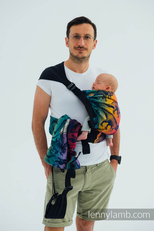 LennyTwin Tragehilfe, Größe Standard, Jacquardwebung, 100% Baumwolle - JURASSIC PARK - NEW ERA #babywearing