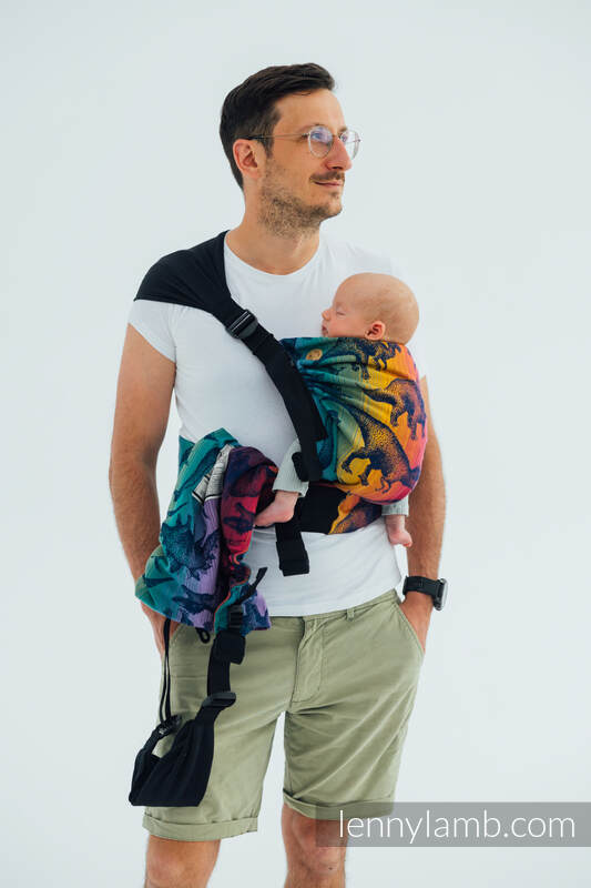 LennyTwin Carrier, Standard Size, jacquard weave 100% cotton - JURASSIC PARK - NEW ERA #babywearing