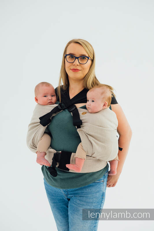 LennyTwin Tragehilfe, Größe Standard, Kreuzköper-Bindung, 100% Baumwolle - PEANUT BUTTER #babywearing