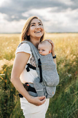 LennyLight Carrier, Standard Size, chevron weave, 100% linen - ARROW - WAVE