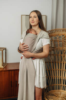 Vevd bæresjal for premature babyer, Størrelse Størrelse 5 (S - 4,2 m), ALMOND 