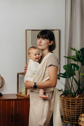 Vevd bæresjal, Størrelse Størrelse 8 (XL - 6,0 m), LITTLE HERRINGBONE - LUCE 