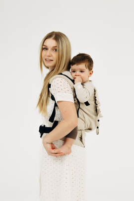 LennyPreschool Carrier, Preschool Size, broken - twill weave (58% cotton, 42% bamboo viscose) - TRACK 