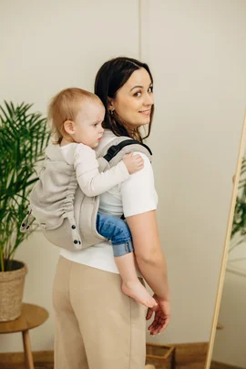 Lenny Buckle Onbuhimo PRO baby carrier, standard size, broken-twill weave (100% cotton) - PEANUT BUTTER