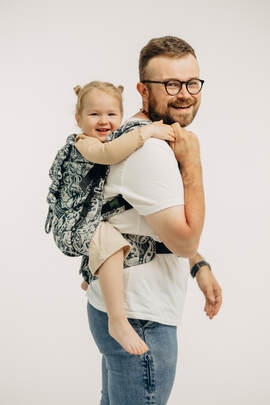 Marsupio LennyPreschool, misura Preschool, tessitura Jacquard, 100% cotone - CLOCKWORK - FIX IT