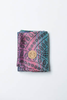 Bambu muslinrutor, Storlek 65x65 cm, PEACOCK'S TAIL - BLACK OPAL SMOKY (Andra sortering)