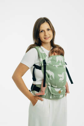 LennyLight Carrier, Standard Size, jacquard weave (80% cotton, 20% lyocell) - BIRDY - FLY HIGH