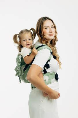 LennyPreschool Carrier, Preschool Size, jacquard weave (80% cotton, 20% lyocell) - BIRDY - FLY HIGH