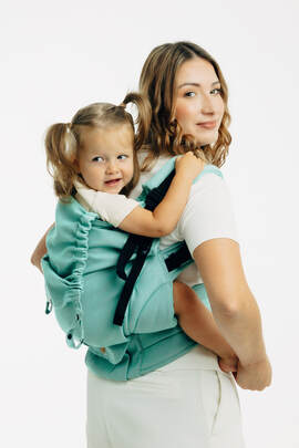 LennyPreschool Carrier, Preschool Size, broken - twill weave 100% cotton - MATCHA