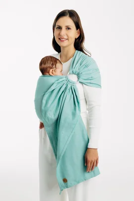 Ring Sling, Broken twill Weave (100% cotton), with gathered shoulder - MATCHA - standard 1.8m (grade B)