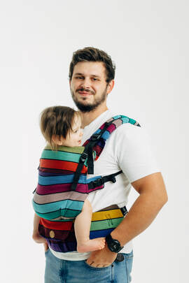 Nosidełko LennyUpGrade PRO z tkaniny skośno-krzyżowej 100% bawełna, rozmiar standard - KARUZELA BARW