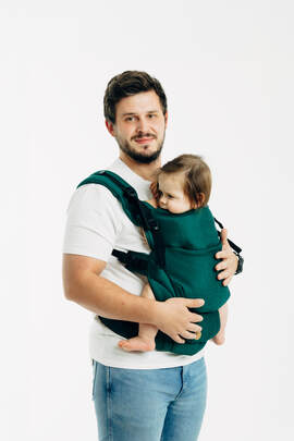 My First Baby Carrier - LennyUpGrade PRO, Standard Size, herringbone weave 100% cotton - EMERALD