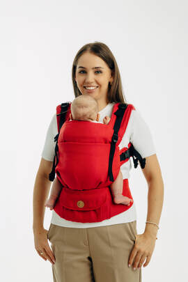 My First Baby Carrier - LennyUpGrade Carrier PRO, Standard Size, herringbone weave 100% cotton - LITTLE HERRINGBONE SEDONA