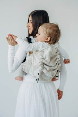 Lenny Buckle Onbuhimo PRO baby carrier, standard size, jacquard weave (50% cotton, 25% hemp, 25% lyocell) - VIRIDIFLORA - CONNECT