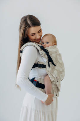 LennyUpGrade PRO Carrier, Standard Size, jacquard weave (50% cotton, 25% hemp, 25% lyocell) - VIRIDIFLORA - CONNECT