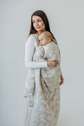 Baby Wrap, Jacquard Weave (50% cotton, 25% hemp, 25% lyocell) - VIRIDIFLORA - CONNECT - size L