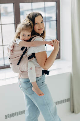 LennyPreschool Carrier, Preschool Size, broken - twill weave (50% cotton, 50% bamboo viscose) - MARSHMALLOW 