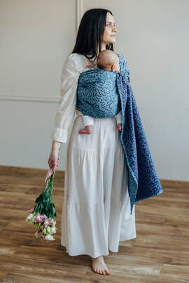 Ring Sling, Jacquard Weave (100% cotton), with gathered shoulder - ENCHANTED NOOK - FAIRY - standard 1.8m