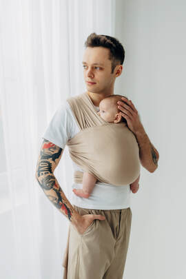 Stretchy/Elastic Baby Sling - Nude Beige - standard size 5.0 m (grade B)