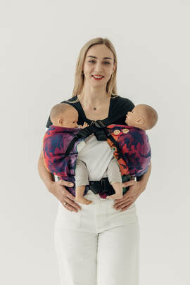 Porte-bébé LennyTwin, taille standard, jacquard 100% coton - VERSION POUR USAGE PROFESSIONNEL - JURASSIC - NEW ERA