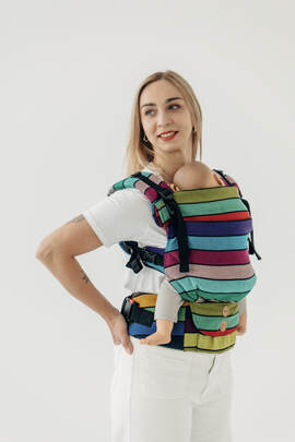 LennyUpGrade PRO - justerbar bæresæle, Størrelse Standard, CAROUSEL OF COLORS 