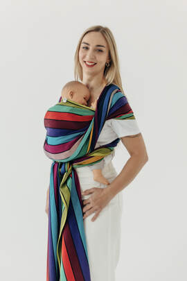 Baby Sling, Broken Twill Weave, (100% cotton) - FOR PROFESSIONAL USE EDITION - CAROUSEL OF COLORS - size XS