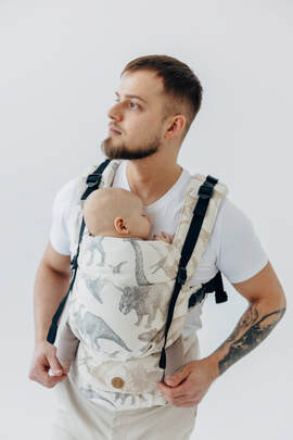 LennyUpGrade PRO Carrier, Standard Size, jacquard weave 100% cotton - JURASSIC - ICE DESERT 